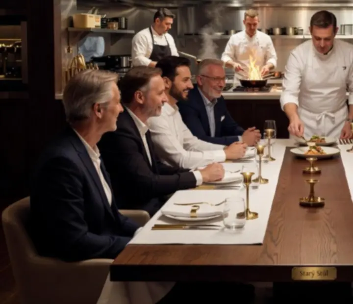 Chef's table v restauraci Starý Stůl u otevřené kuchyně